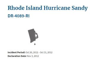 Hurricane Sandy RI map